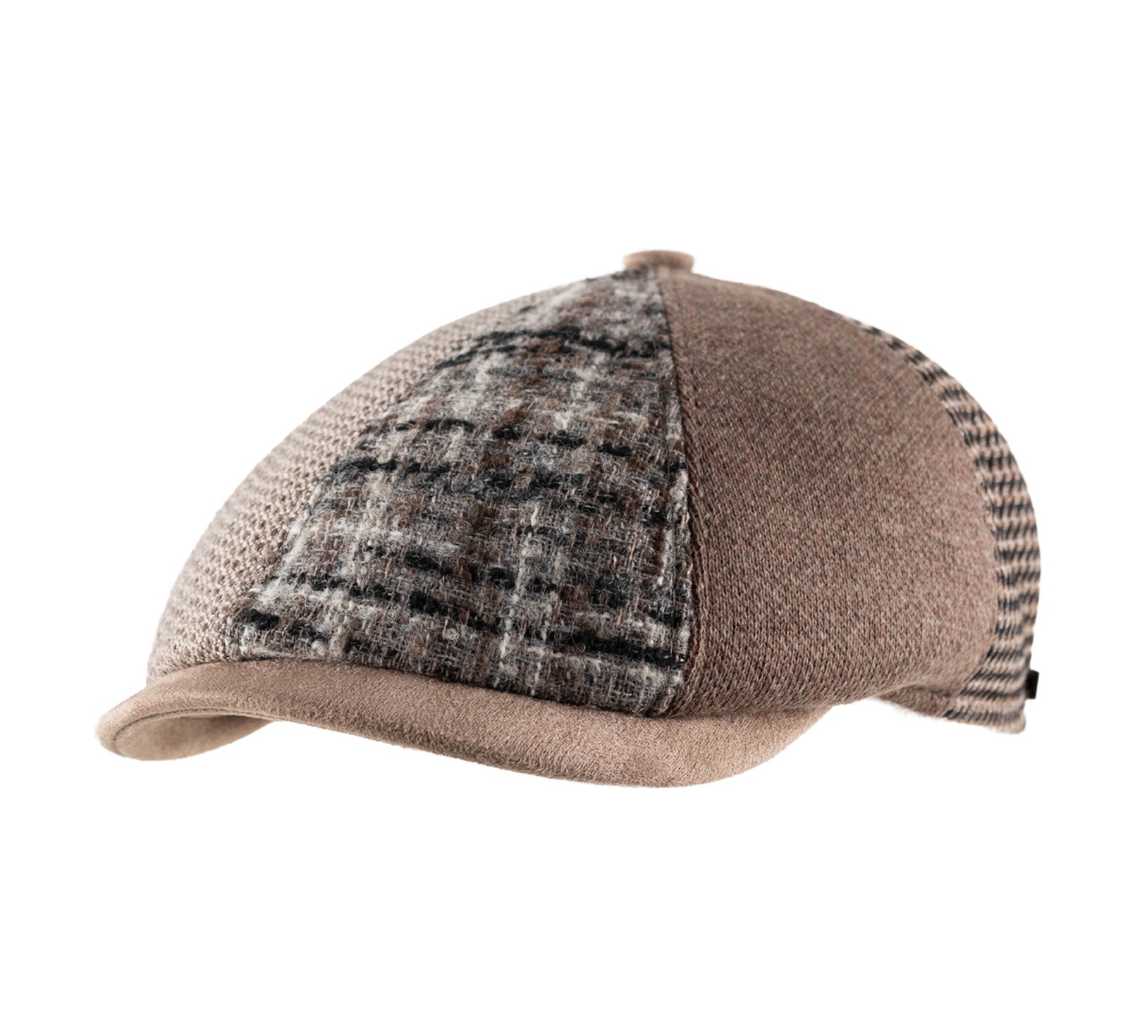 Casquette gavroche patchwork beige