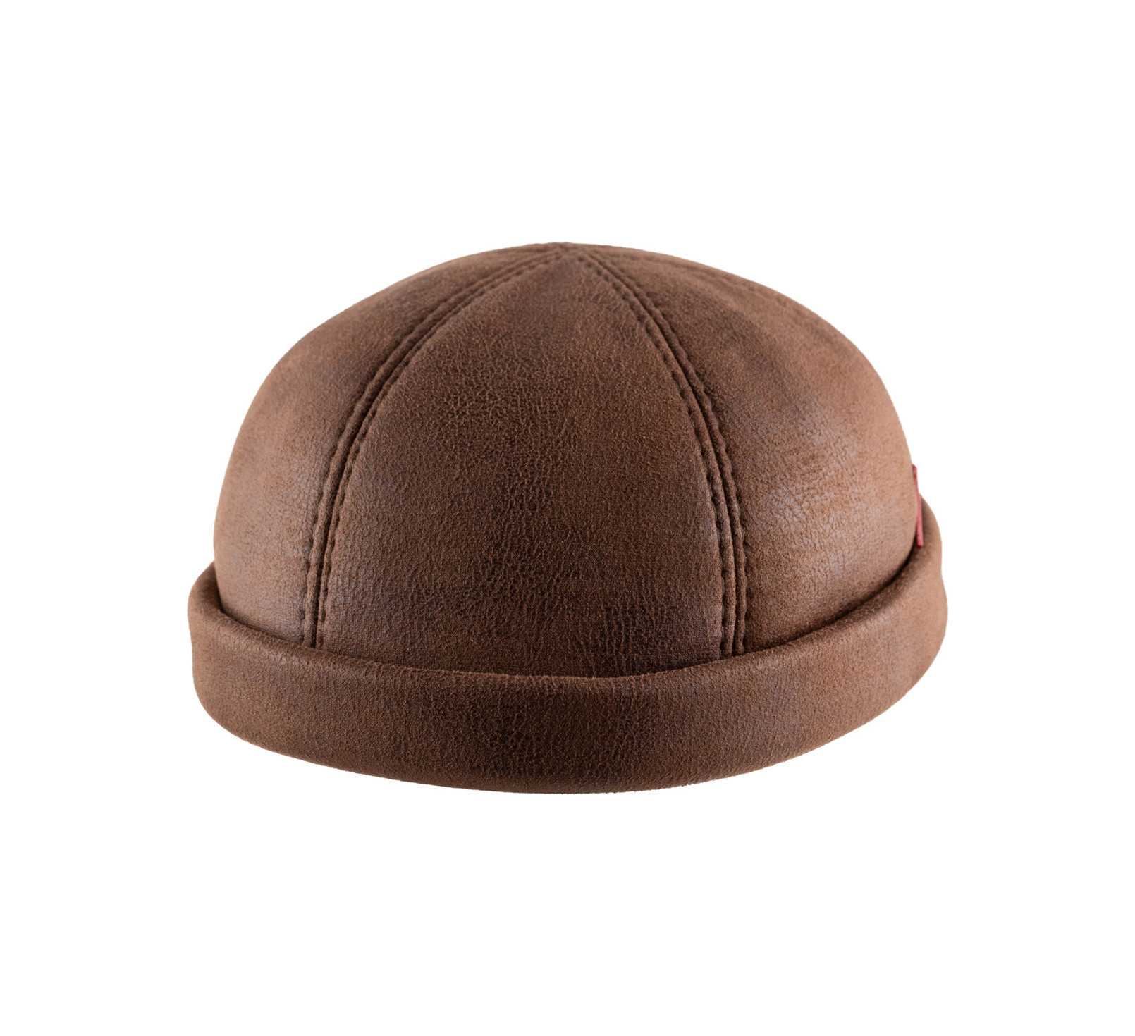 Bonnet docker marron patiné