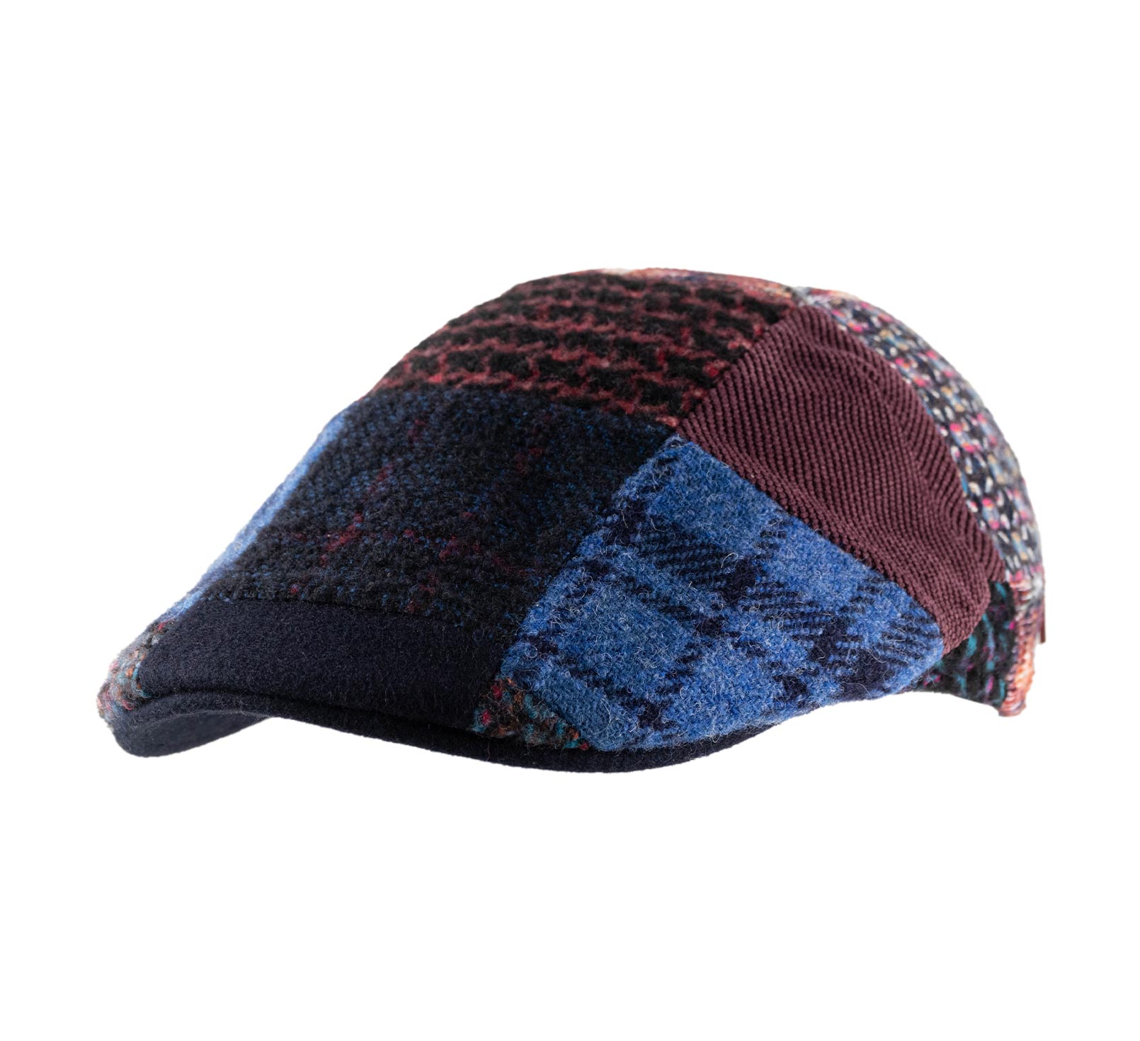 Casquette patchwork laine velours