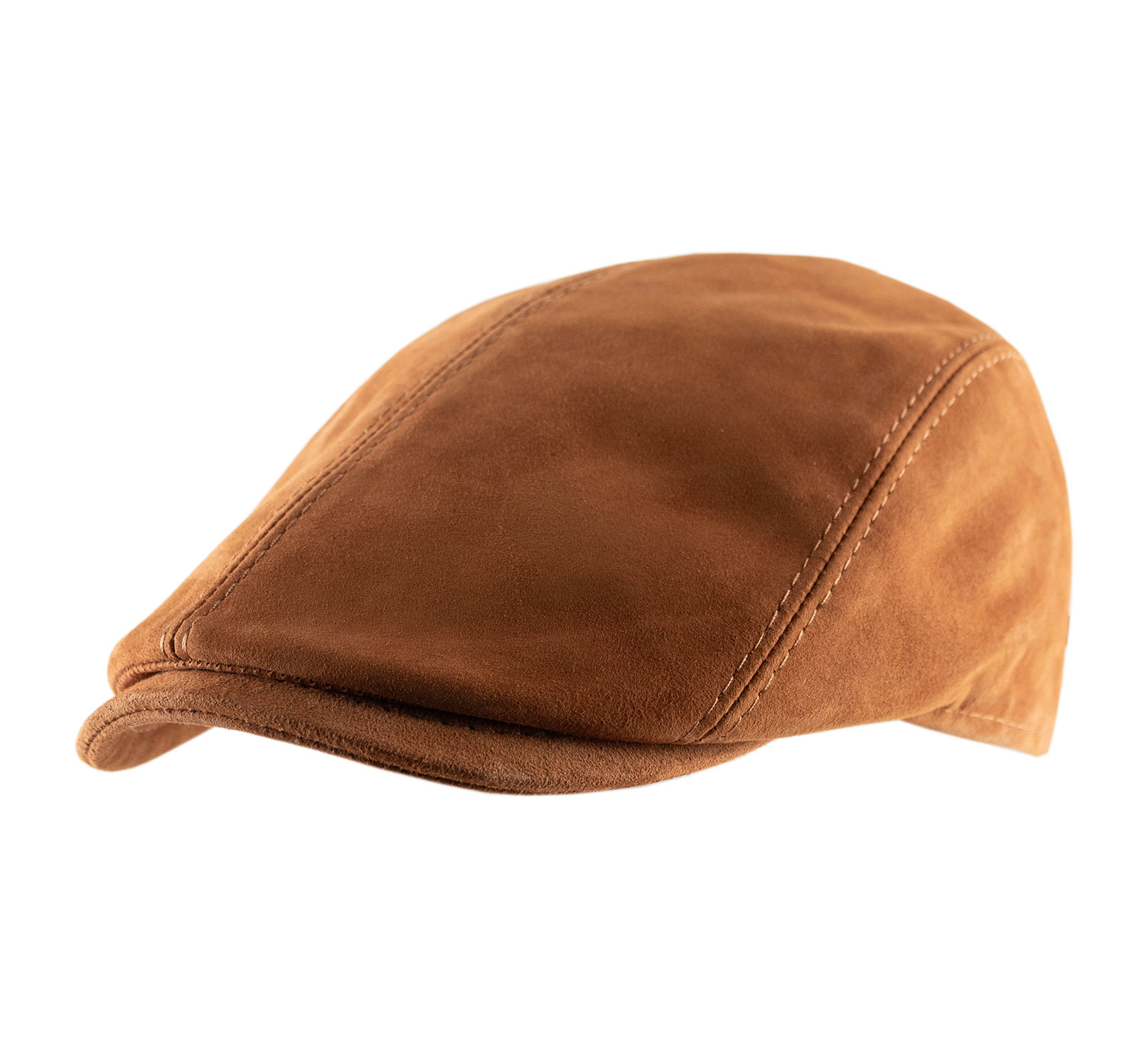 Casquette plate cuir suède