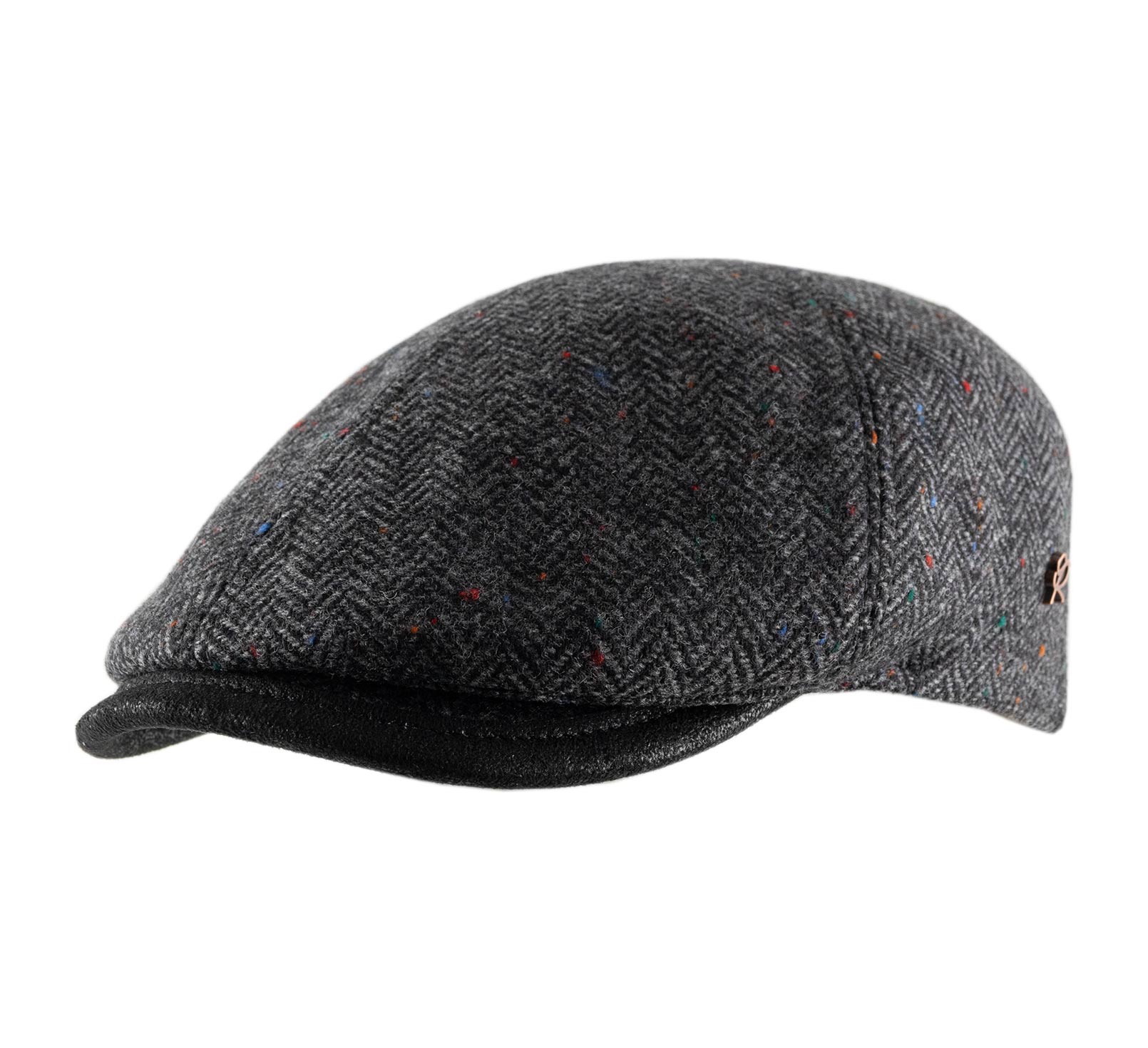 Casquette plate en tweed