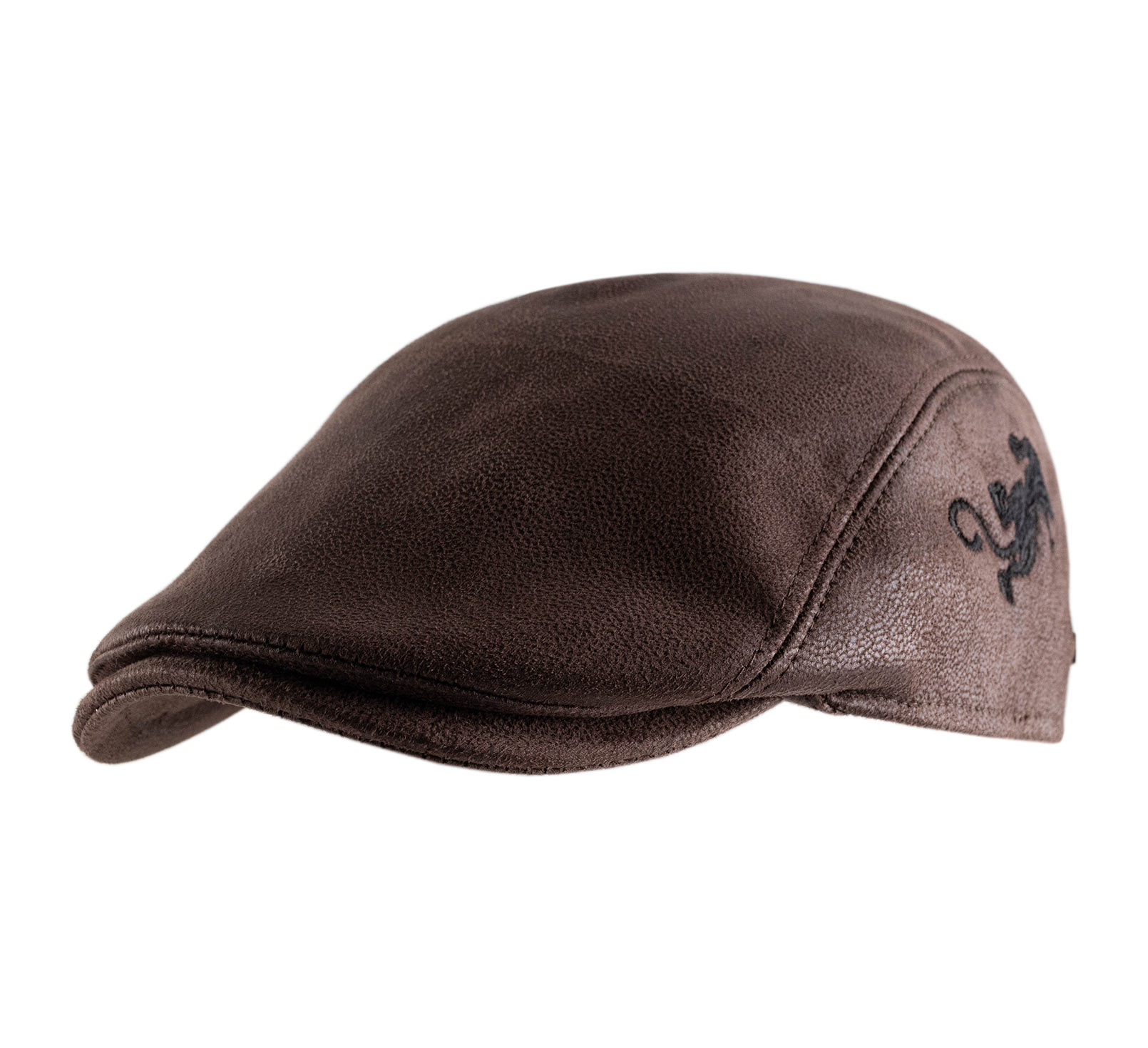 Casquette plate imitation cuir