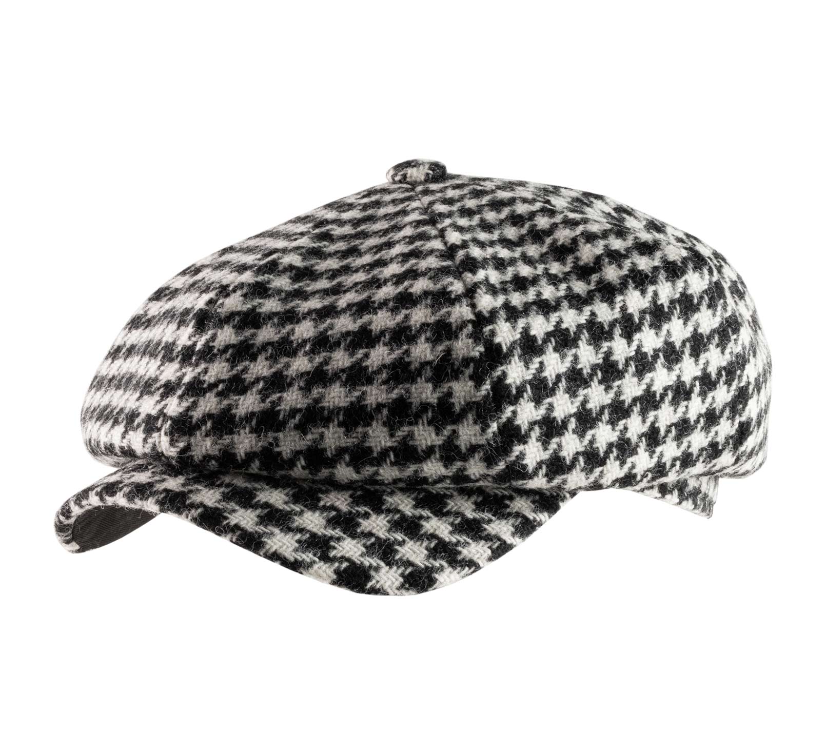 casquette tweed noir blanc