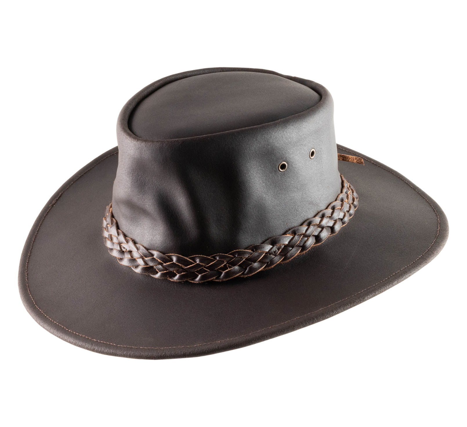 chapeau australien cuir