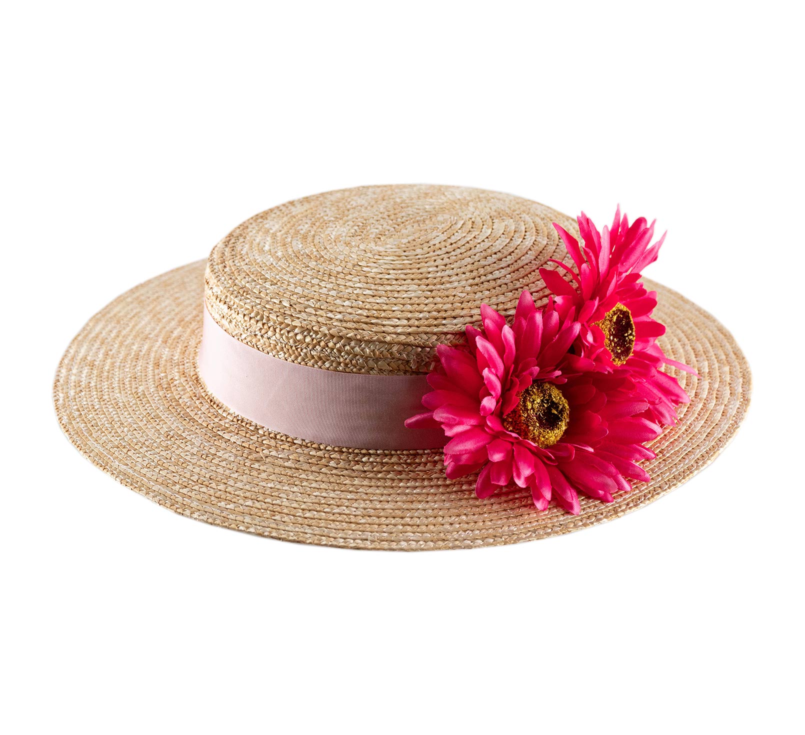Chapeau canotier à fleurs