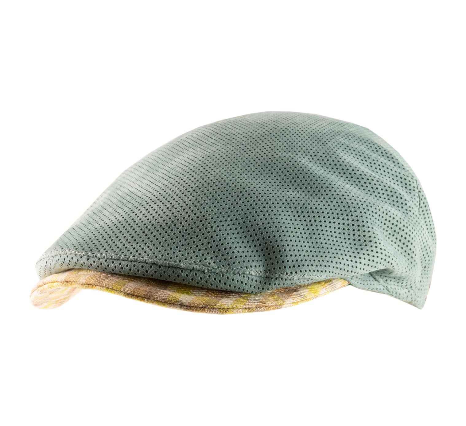 Casquette béret cuir verte