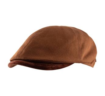 Casquette plate velours cognac Pio