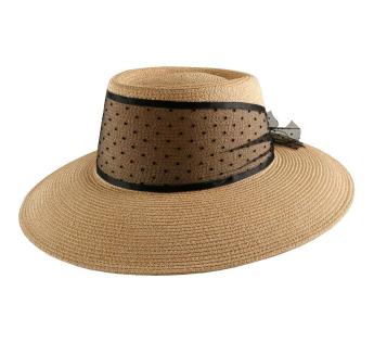 Chapeau de paille pompon Liberty B Denim fabriqué en Italie