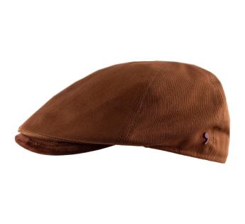 Casquette plate velours cognac Pio