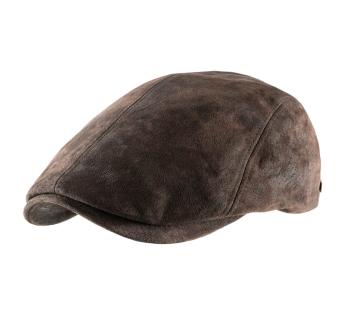 Casquette béret en cuir Napoli Cuir Vieilli