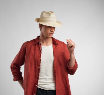 Chapeau paille élégant Trilby Abaca